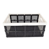 Discountershop Handy Foldable Folding Crate - Folding Box - 32 Liters - Plastic - White - With Two Side Handles - Collapsible Box - Dimensions: 48cm x 35cm x 24cm Discountershop Handy Foldable Folding Crate - Folding Box - 32 Liters - Plastic - White - With Two Side Handles - Collapsible Box - Dimensions: 48cm x 35cm x 24cm