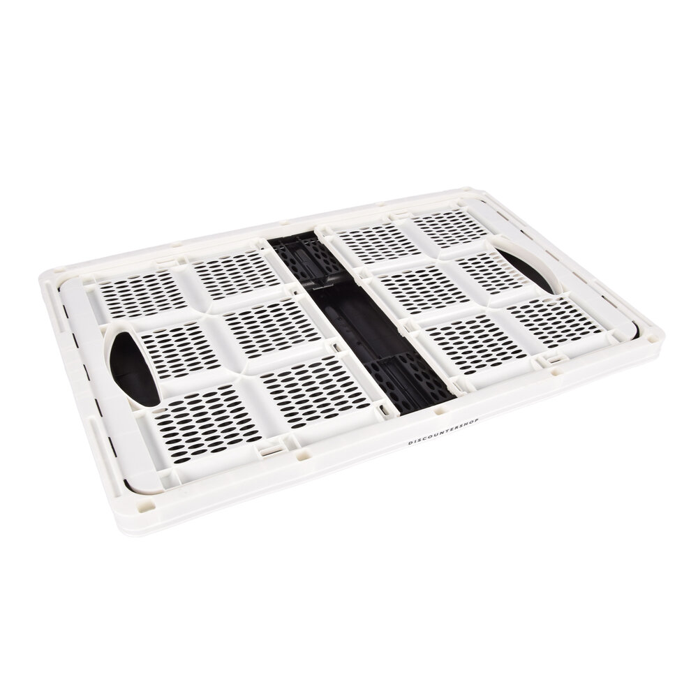 Discountershop Handy Foldable Folding Crate - Folding Box - 32 Liters - Plastic - White - With Two Side Handles - Collapsible Box - Dimensions: 48cm x 35cm x 24cm
