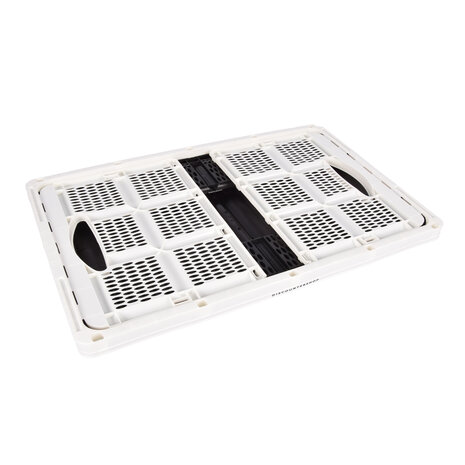 Discountershop Handy Foldable Folding Crate - Folding Box - 32 Liters - Plastic - White - With Two Side Handles - Collapsible Box - Dimensions: 48cm x 35cm x 24cm