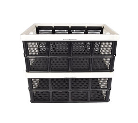 Discountershop Organized Storage Solution - Practical Folding Crate - 32L Capacity - White Plastic - Collapsible - With Two Side Handles - Dimensions: 48cm x 35cm x 24cm - Set Of 2 Discountershop Organized Storage Solution - Practical Folding Crate - 32L Capacity - White Plastic - Collapsible - With Two Side Handles - Dimensions: 48cm x 35cm x 24cm - Set Of 2