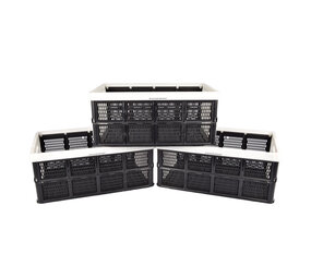 Discountershop Easy To Use Foldable Folding Crate - 32 Liters - White Plastic - Collapsible - With 2 Side Handles - 3 Pieces Discountershop Easy To Use Foldable Folding Crate - 32 Liters - White Plastic - Collapsible - With 2 Side Handles - 3 Pieces