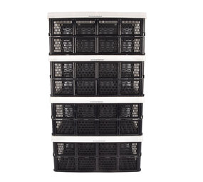 Discountershop Practical Folding Crate - 32 Liter Capacity - White Plastic - Collapsible - 2 Side Handles - Contents 4 Pieces - 48cm x 35cm x 24cm Discountershop Practical Folding Crate - 32 Liter Capacity - White Plastic - Collapsible - 2 Side Handles - Contents 4 Pieces - 48cm x 35cm x 24cm