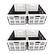 Discountershop Practical Folding Crate - 32 Liter Capacity - White Plastic - Collapsible - 2 Side Handles - Contents 4 Pieces - 48cm x 35cm x 24cm Discountershop Practical Folding Crate - 32 Liter Capacity - White Plastic - Collapsible - 2 Side Handles - Contents 4 Pieces - 48cm x 35cm x 24cm