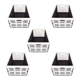 Discountershop Functioneel Vouwkrat - 32L Capaciteit - Gemaakt van Wit Kunststof - Inklapbaar - Voorzien van 2 Zijgrepen - Bevat 5 Kratten - 48cm x 35cm x 24cm Discountershop Functioneel Vouwkrat - 32L Capaciteit - Gemaakt van Wit Kunststof - Inklapbaar - Voorzien van 2 Zijgrepen - Bevat 5 Kratten - 48cm x 35cm x 24cm