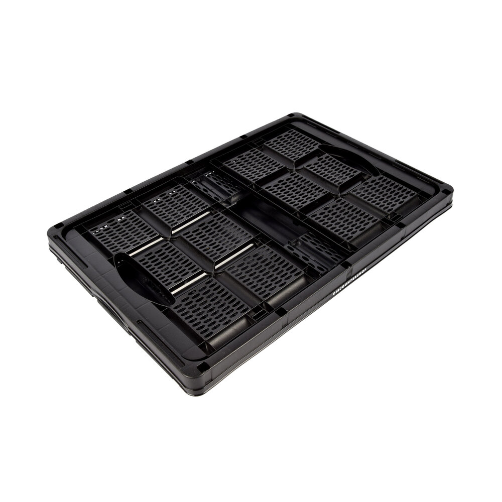 Discountershop Easily Collapsible Folding Crate - 32 Liters - Black Plastic - Equipped with Two Handles on the Side - Dimensions: 48cm x 35cm x 24cm
