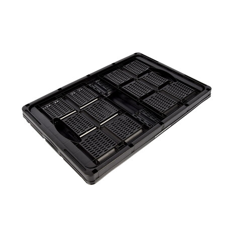 Discountershop Easily Collapsible Folding Crate - 32 Liters - Black Plastic - Equipped with Two Handles on the Side - Dimensions: 48cm x 35cm x 24cm