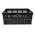 Easily Collapsible Folding Crate - 32 Liters - Black Plastic - Equipped with Two Handles on the Side - Dimensions: 48cm x 35cm x 24cm
