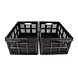 Discountershop Duo Opvouwbare Kratten - 32 Liter Ruimte - Zwart Kunststof Materiaal - Gemakkelijk Inklapbaar - Afmetingen: 48cm x 35cm x 24cm Discountershop Duo Opvouwbare Kratten - 32 Liter Ruimte - Zwart Kunststof Materiaal - Gemakkelijk Inklapbaar - Afmetingen: 48cm x 35cm x 24cm