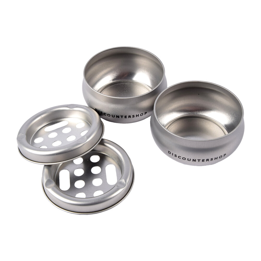 Discountershop Silver Storm Ashtray For Indoor Use - Set Of 2 - Made Of Lightweight Aluminum - Dimensions: 5.5cm x 10cm. Discountershop Silver Storm Ashtray For Indoor Use - Set Of 2 - Made Of Lightweight Aluminum - Dimensions: 5.5cm x 10cm.
