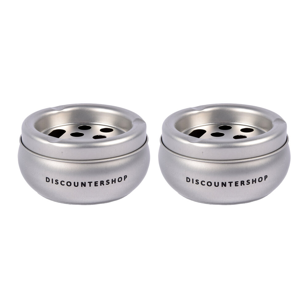 Discountershop Silver Storm Ashtray For Indoor Use - Set Of 2 - Made Of Lightweight Aluminum - Dimensions: 5.5cm x 10cm. Discountershop Silver Storm Ashtray For Indoor Use - Set Of 2 - Made Of Lightweight Aluminum - Dimensions: 5.5cm x 10cm.
