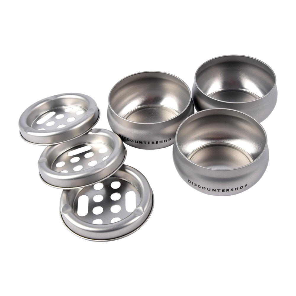 Discountershop 3x Aluminium Stormasbak - Zilverkleurige Sigarettenasbak voor Binnen - Capaciteit van 3 - Slechts 180g - Afmetingen 5.5cm x 10cm Discountershop 3x Aluminium Stormasbak - Zilverkleurige Sigarettenasbak voor Binnen - Capaciteit van 3 - Slechts 180g - Afmetingen 5.5cm x 10cm
