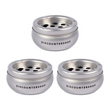Discountershop 3x Aluminium Stormasbak - Zilverkleurige Sigarettenasbak voor Binnen - Capaciteit van 3 - Slechts 180g - Afmetingen 5.5cm x 10cm