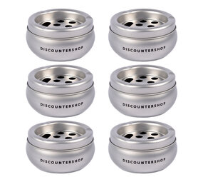 Discountershop Schitterende Aluminium Stormasbak in Zilver - Ruimte voor 6 Sigaretten - 5.5cm Hoog - 10cm Diameter - Geschikt voor Binnengebruik Discountershop Schitterende Aluminium Stormasbak in Zilver - Ruimte voor 6 Sigaretten - 5.5cm Hoog - 10cm Diameter - Geschikt voor Binnengebruik