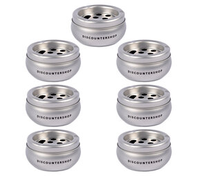 Discountershop Kwalitatieve Aluminium Asbak - Zilverkleurige Stormasbak voor Binnen - Ruimte voor 7 Sigaretten - 5.5cm Hoog - 10cm Diameter Discountershop Kwalitatieve Aluminium Asbak - Zilverkleurige Stormasbak voor Binnen - Ruimte voor 7 Sigaretten - 5.5cm Hoog - 10cm Diameter