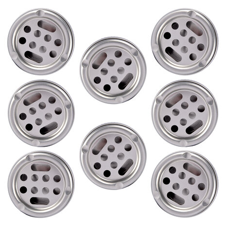 Discountershop Zilveren Aluminium Stormasbak voor Binnen - 8 Sigaret Inhoud - Lichtgewicht - 5.5cm Hoog - 10cm Diameter Discountershop Zilveren Aluminium Stormasbak voor Binnen - 8 Sigaret Inhoud - Lichtgewicht - 5.5cm Hoog - 10cm Diameter