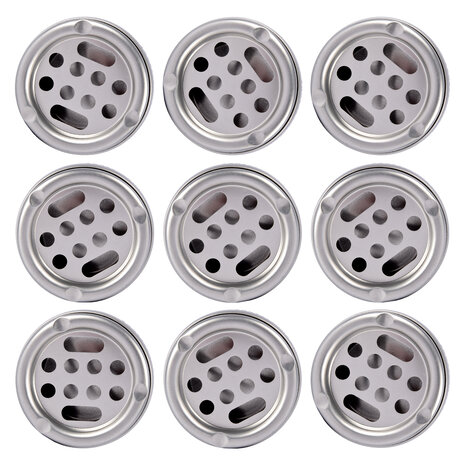 Discountershop Robuuste Aluminium Stormasbak voor Binnen - Capaciteit van 9 Sigaretten - Zilver - Gewicht 540g - 5.5cm Hoog - 10cm Diameter