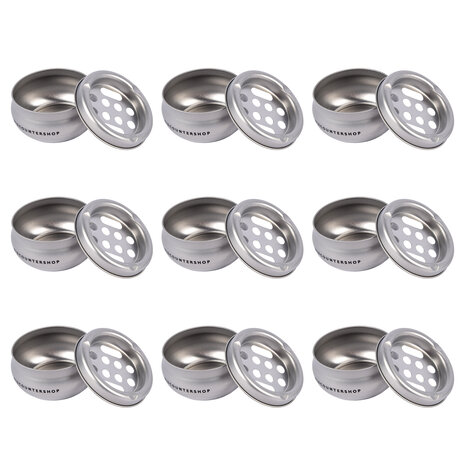 Discountershop Robuuste Aluminium Stormasbak voor Binnen - Capaciteit van 9 Sigaretten - Zilver - Gewicht 540g - 5.5cm Hoog - 10cm Diameter