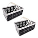 Discountershop Twee Handige Opvouwbare Plastic Opbergboxen - 40 Liter - Grijs/Zwart - Met Dubbele Zijhandvatten - Afmetingen: 50cm x 34cm x 24cm Discountershop Twee Handige Opvouwbare Plastic Opbergboxen - 40 Liter - Grijs/Zwart - Met Dubbele Zijhandvatten - Afmetingen: 50cm x 34cm x 24cm