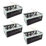 Discountershop Quartet Foldable Folding Crates for Clothes - Practical Crate with 40 Liter Capacity - Green/Black - Collapsible Storage Box without Lid - Plastic - Dimensions: 50cm x 34cm x 24cm Discountershop Quartet Foldable Folding Crates for Clothes - Practical Crate with 40 Liter Capacity - Green/Black - Collapsible Storage Box without Lid - Plastic - Dimensions: 50cm x 34cm x 24cm
