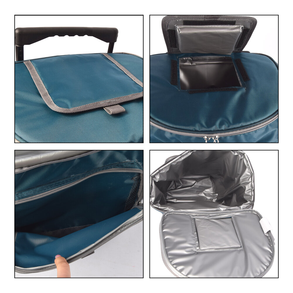 Discountershop Koeltas met Wielen - 28L Inhoud - 31cm x 24cm x 38cm - Handige Picknickkoeltas voor Verse Maaltijden