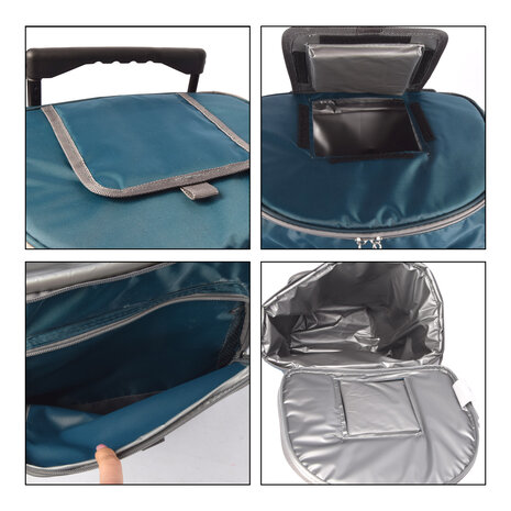 Discountershop Koeltas met Wielen - 28L Inhoud - 31cm x 24cm x 38cm - Handige Picknickkoeltas voor Verse Maaltijden