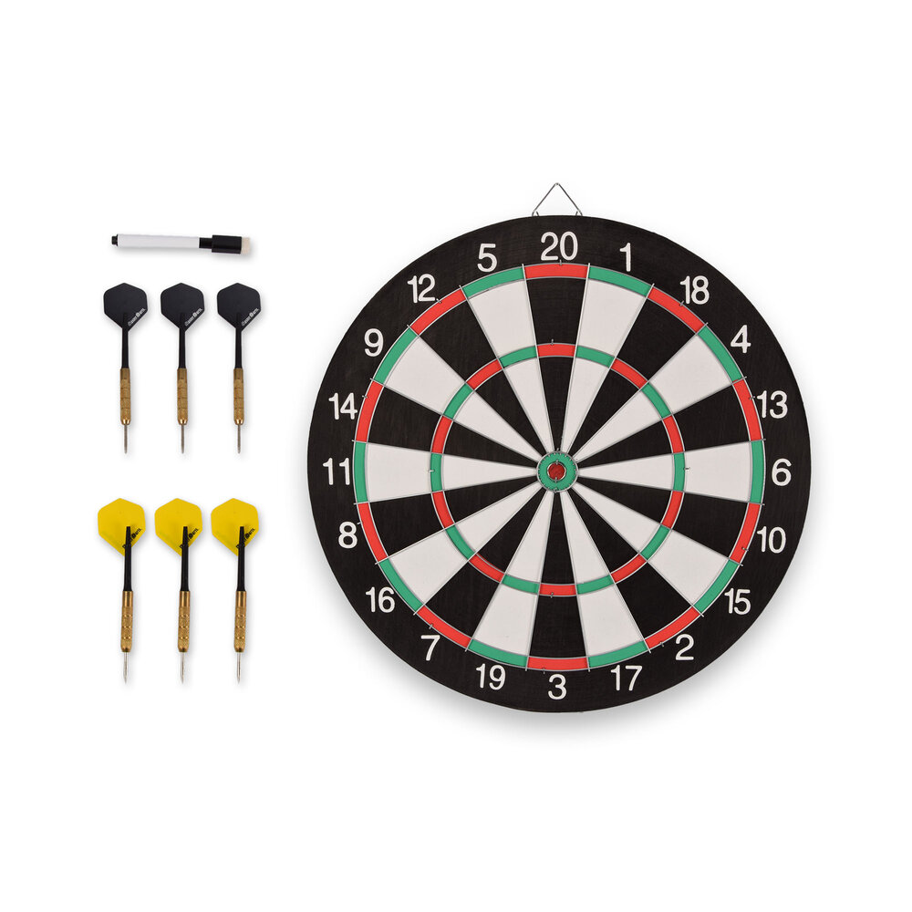 Merkloos Dartboard - incl. 6x Steeltip darts - Ø board: 45cm double sided playable Dart darts Merkloos Dartboard - incl. 6x Steeltip darts - Ø board: 45cm double sided playable Dart darts