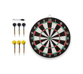 Merkloos DartBord - incl. 6x Steeltip dartpijlen - Ø bord: 45cm dubbelzijdig speelbaar Steeldarts Merkloos DartBord - incl. 6x Steeltip dartpijlen - Ø bord: 45cm dubbelzijdig speelbaar Steeldarts