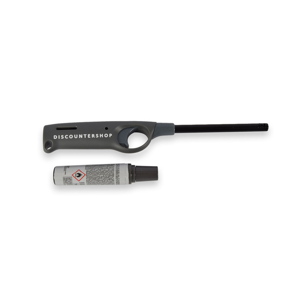 Discountershop Refillable BBQ Lighter 27 cm Grey with Gas Refill for Kitchen, Stove, Candles, Barbecue and Outdoor Use Discountershop Refillable BBQ Lighter 27 cm Grey with Gas Refill for Kitchen, Stove, Candles, Barbecue and Outdoor Use