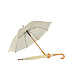 Discountershop Paraplu met Houten Handvat 98cm Diameter - White Vanille | Automatisch & Windproof - Unisex