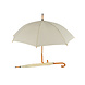 Discountershop Umbrella with Wooden Handle 98 cm Diameter – White Vanilla | Automatic & Windproof – Unisex
