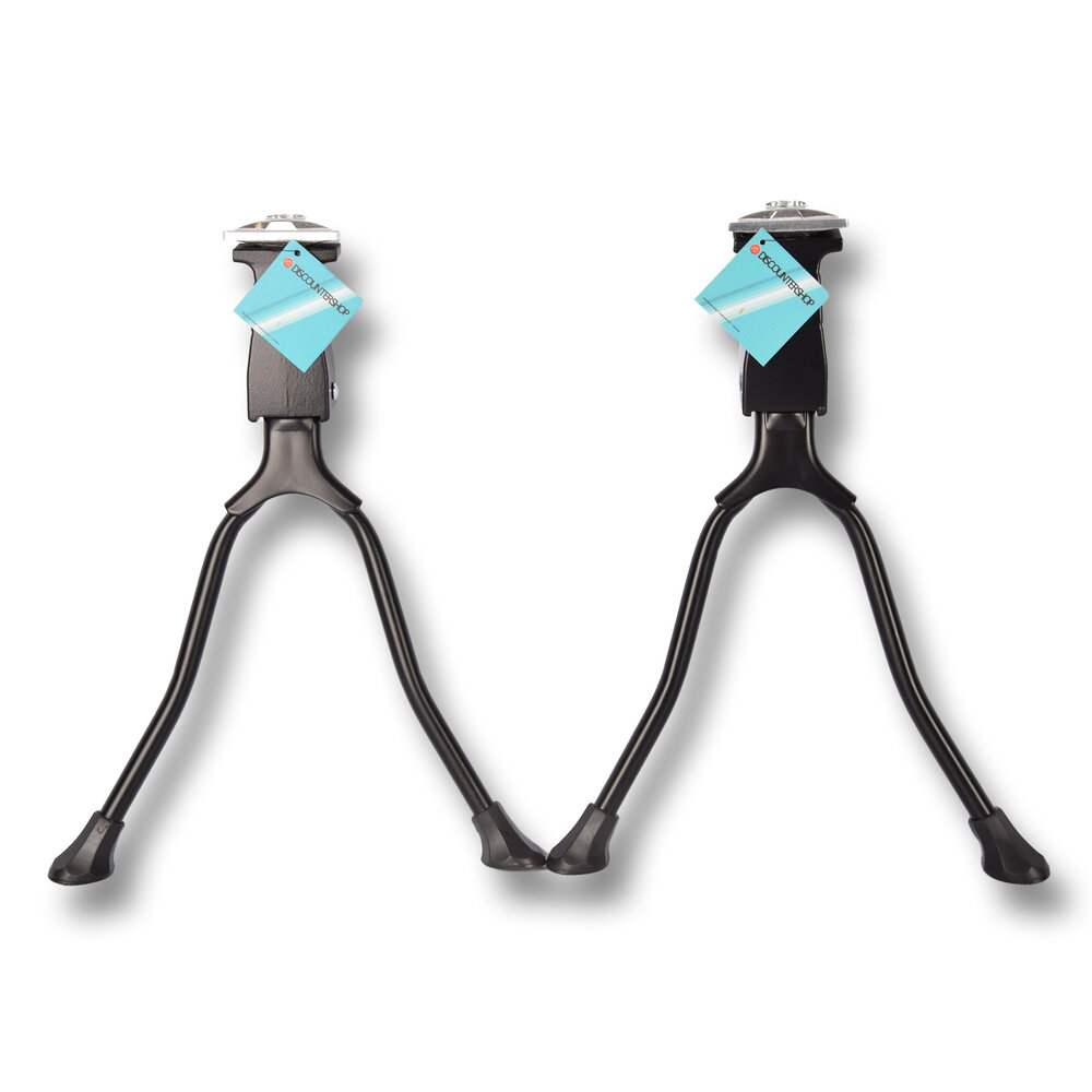 Discountershop Double bicycle stand set - Sturdy bicycle stand - Bicycle leg - Bicycle accessories - 26-28 inch – Black Discountershop Double bicycle stand set - Sturdy bicycle stand - Bicycle leg - Bicycle accessories - 26-28 inch – Black