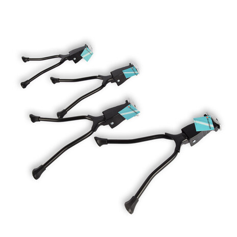 Discountershop Stoere Dubbele Fietsstandaard - Zwart - Gemaakt van Metaal - Voor 26-28 inch Fietsen - Inhoud: 4 Discountershop Stoere Dubbele Fietsstandaard - Zwart - Gemaakt van Metaal - Voor 26-28 inch Fietsen - Inhoud: 4
