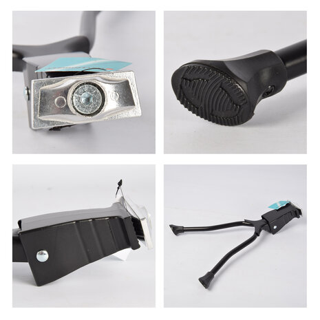 Discountershop Betrouwbare Dubbele Fietsstandaard - 3 Stuks - Zwart - Metaal - Fiets Accessoires - Voor 26-28 inch Fietsen Discountershop Betrouwbare Dubbele Fietsstandaard - 3 Stuks - Zwart - Metaal - Fiets Accessoires - Voor 26-28 inch Fietsen