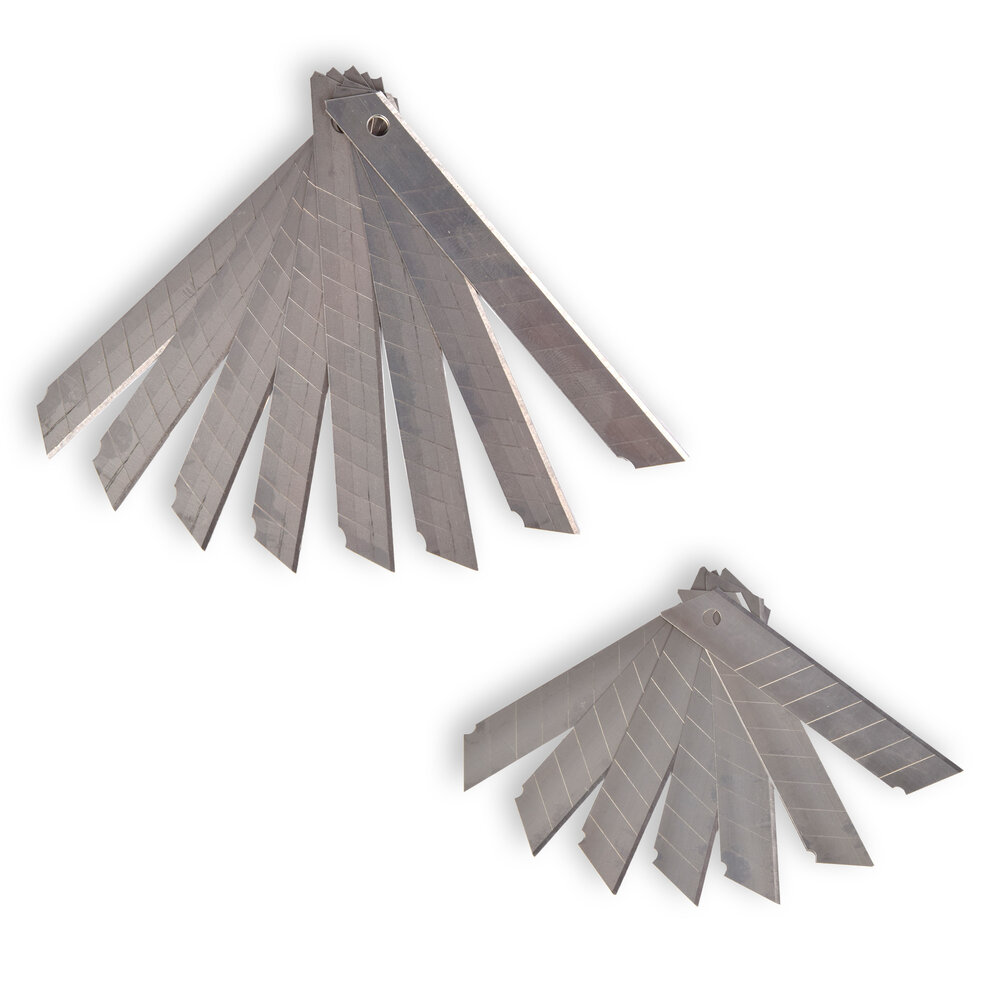 Discountershop Complete Snijgereedschapset: 9-set Afbreekmessen en Breekmessen - Geel/Zwart - 1890g