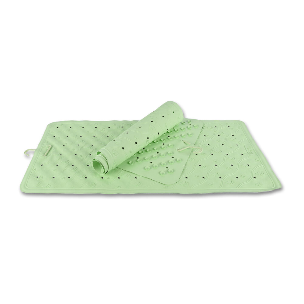 Discountershop Bath Mat Set - Green Bathroom Mat and Shower Mat - 76x36cm - 100% Natural Rubber - 2 Pieces Discountershop Bath Mat Set - Green Bathroom Mat and Shower Mat - 76x36cm - 100% Natural Rubber - 2 Pieces