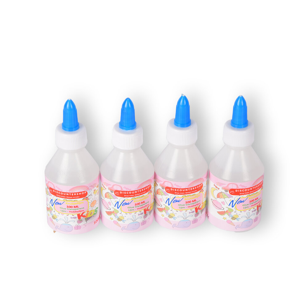 Discountershop Powerful Transparent Hobby Glue 4 x 100ml - Versatile Use & Strong Adhesion - Ideal for Various Applications Discountershop Powerful Transparent Hobby Glue 4 x 100ml - Versatile Use & Strong Adhesion - Ideal for Various Applications