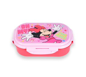 Disney Stylish Lunch Box with Compartments - Bread Bin for Healthy Meals - 1 Piece - 19.5x12.5x7.5cm - Including Fork