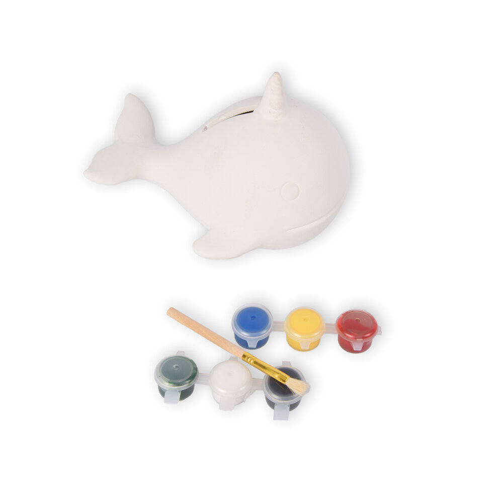 Discountershop Stylish White Ceramic Money Box - Coin Box - Sustainable Money Box - Savings Tin - 15x12x11cm - with 1x paintbrush - 6 colors Discountershop Stylish White Ceramic Money Box - Coin Box - Sustainable Money Box - Savings Tin - 15x12x11cm - with 1x paintbrush - 6 colors