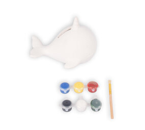 Discountershop Stylish White Ceramic Money Box - Coin Box - Sustainable Money Box - Savings Tin - 15x12x11cm - with 1x paintbrush - 6 colors Discountershop Stylish White Ceramic Money Box - Coin Box - Sustainable Money Box - Savings Tin - 15x12x11cm - with 1x paintbrush - 6 colors