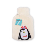 Discountershop Warmwaterkruik met Zachte Hoes - Kinderkruik - 850 ml Thermokruik - met Liefdevolle Pinguïn Knuffelhoes - kruik voor Baby's