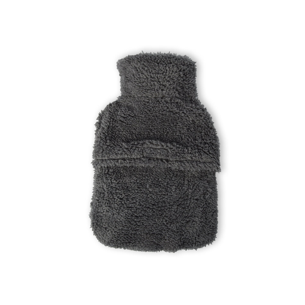 Discountershop Warmwaterkruik met Hoes - Donker Grijs, Polyester & Natuurrubber - 850ml - Voor Kinderen - Liefdevolle Pinguïn Knuffelhoes