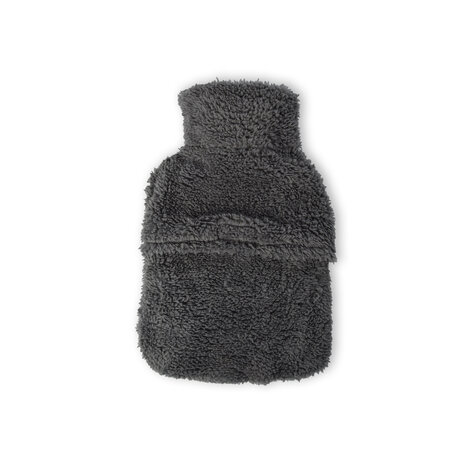 Discountershop Warmwaterkruik met Hoes - Donker Grijs, Polyester & Natuurrubber - 850ml - Voor Kinderen - Liefdevolle Pinguïn Knuffelhoes