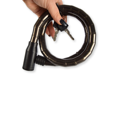 Discountershop Sterk en Veilig Fietsslot - Zwart Metaal-Plastic - 80cm - Inclusief 2 Sleutels - 1 Stuk - Perfect voor Fietsen & Accessoires! Discountershop Sterk en Veilig Fietsslot - Zwart Metaal-Plastic - 80cm - Inclusief 2 Sleutels - 1 Stuk - Perfect voor Fietsen & Accessoires!