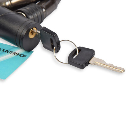 Discountershop Strong and Secure Bicycle Lock - Black Metal-Plastic - 80cm - Includes 2 Keys - 1 Piece - Perfect for Bicycles & Accessories!