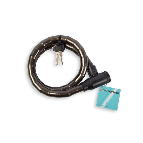Discountershop Sterk en Veilig Fietsslot - Zwart Metaal-Plastic - 80cm - Inclusief 2 Sleutels - 1 Stuk - Perfect voor Fietsen & Accessoires! Discountershop Sterk en Veilig Fietsslot - Zwart Metaal-Plastic - 80cm - Inclusief 2 Sleutels - 1 Stuk - Perfect voor Fietsen & Accessoires!