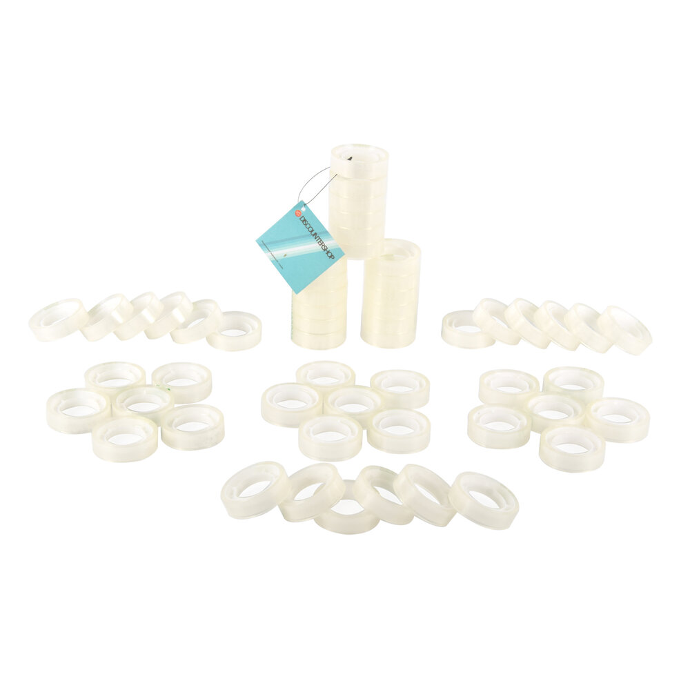 Discountershop Transparent Packaging Tape Roll - High Quality Cardboard Tape Set of 9 - 54 Rolls of Adhesive Tape of 10m each - Polyester and Plastic - 4cm x 1.2cm Discountershop Transparent Packaging Tape Roll - High Quality Cardboard Tape Set of 9 - 54 Rolls of Adhesive Tape of 10m each - Polyester and Plastic - 4cm x 1.2cm