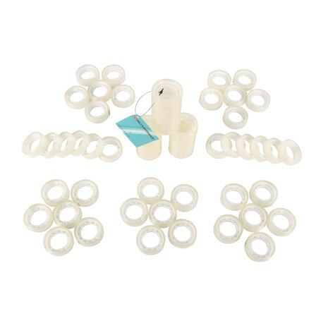 Discountershop 10 Sets Transparante Verpakkingstape Rol - Karton Tape 4cm x 1.2cm - 350g Gewicht - Polyester/Plastic Materiaal - 60 Rollen Plakband van 12mmx10m