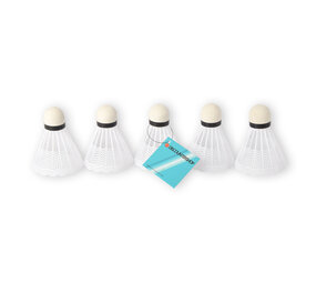 Discountershop Topkwaliteit Witte Kunststof Badminton Shuttles - 6.6cm x 8.2cm - Pakket van 5 - Licht en Flexibel Discountershop Topkwaliteit Witte Kunststof Badminton Shuttles - 6.6cm x 8.2cm - Pakket van 5 - Licht en Flexibel