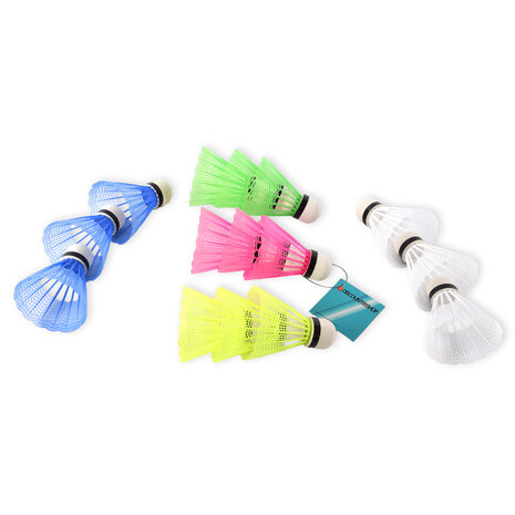 Discountershop Kunststof Shuttlecocks - 3 Sets (15 stuks) - Plastic Materiaal - 6.6cm x 6.6cm x 8.2cm