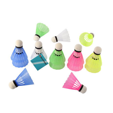 Discountershop Kunststof Shuttlecocks - 3 Sets (15 stuks) - Plastic Materiaal - 6.6cm x 6.6cm x 8.2cm